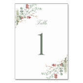 Romantische Winterlandschaft Hochzeit Tischnummer (Vorderseite)