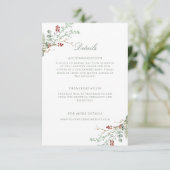 Romantische Winterlandschaft Hochzeiten Details Begleitkarte (Stehend Vorderseite)