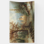 Romantische Winterlandschaft mit Eis-Skatern Banner (Vertikal)