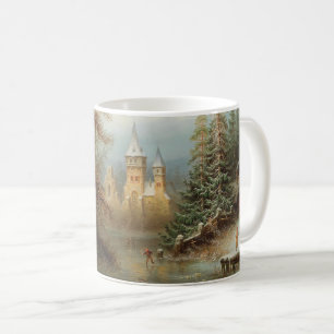 Romantische Winterlandschaft mit Eis-Skatern Kaffeetasse