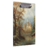 Romantische Winterlandschaft mit Eis-Skatern Klemmbrett (Rechts)