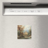 Romantische Winterlandschaft mit Eis-Skatern Magnet (In Situ (Geschirrspüler))