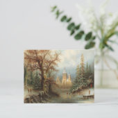 Romantische Winterlandschaft mit Eis-Skatern Postkarte (Stehend Vorderseite)
