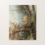 Romantische Winterlandschaft mit Eis-Skatern Puzzle (Vertikal)