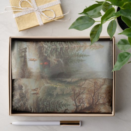 Romantische Winterlandschaft mit Eis-Skatern Seidenpapier (Geschenk)