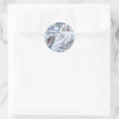 romantische Wintermesse Weißschwan Runder Aufkleber (Tasche)