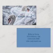 romantische Wintermesse Weißschwan Visitenkarte (Vorne/Hinten)