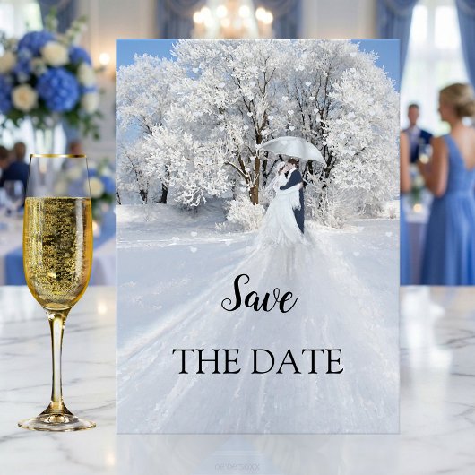 Romantische Winterwonderland Save the Date Karte