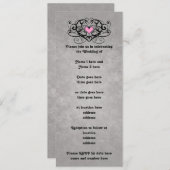 Romantische Wirbel und Herzen Einladung (Vorne/Hinten)