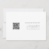 Romantische Wirble Kalligrafie QR Code Wedding Fot Save The Date (Rückseite)