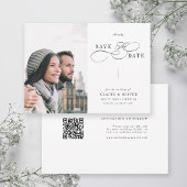 Romantische Wirble Kalligrafie QR Code Wedding Fot Save The Date