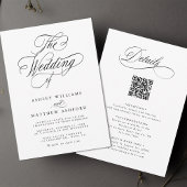 Romantische Wirble Kalligraphie auf einer Hochzeit Einladung