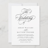 Romantische Wirble Kalligraphie auf einer Hochzeit Einladung (Vorderseite)