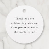 Romantische Wirble Kalligraphie Hochzeit Vielen Da Geschenkanhänger (Rückseite)