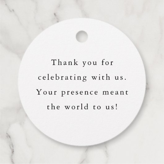 Romantische Wirble Kalligraphie Hochzeit Vielen Da Geschenkanhänger (Rückseite)