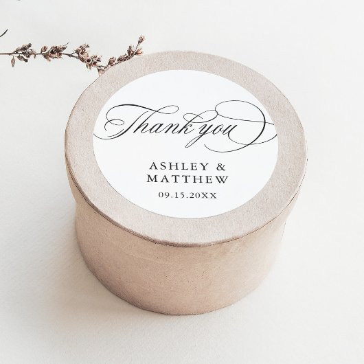 Romantische Wirble Kalligraphie Hochzeit Vielen Da Runder Aufkleber