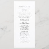 Romantische Wirble Kalligraphie-Hochzeitfeier Programm (Rückseite)