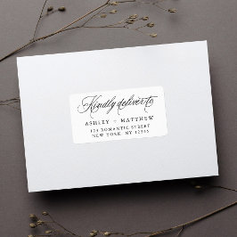 Romantische Wirble Kalligraphie-Rücksendeadresse Adressaufkleber