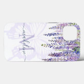 Romantische Wisteria Butterfly Monogram Script Nam Case-Mate iPhone Hülle (Rückseite (Horizontal))