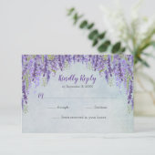 Romantische Wisteria Garden Hochzeit RSVP Karte (Stehend Vorderseite)