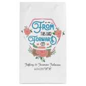 Romantische Wortart Hochzeit individuell anpassbar Kleine Geschenktüte (Rückseite)