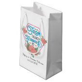 Romantische Wortart Hochzeit individuell anpassbar Kleine Geschenktüte (Rückseite Schrägansicht)