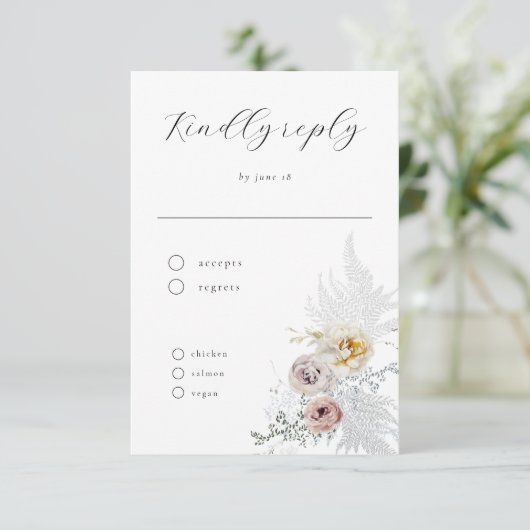 Romantische Zartkalligraphie RSVP Karte (Stehend Vorderseite)