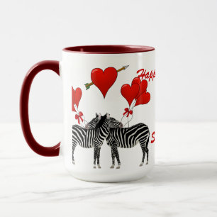 Romantische Zebra-Liebe Tasse