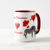 Romantische Zebra-Liebe Tasse (VorderseiteRechts)