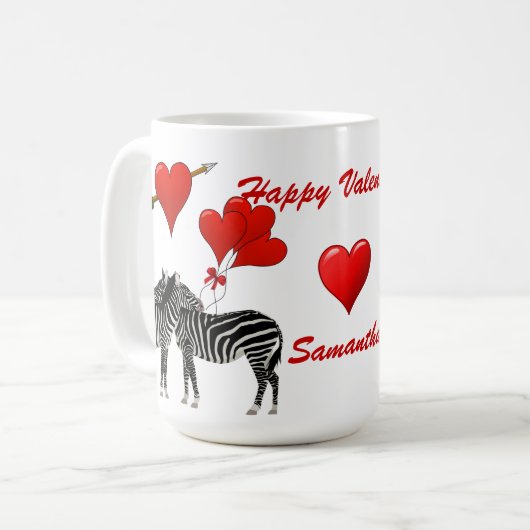 Romantische Zebra-Liebe Tasse (Vorderseite Links)