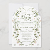 Romantische zeitlose Blumen Elegante Hochzeit Einladung (Vorderseite)