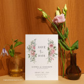 Romantische zeitlose Pfingstrosen Eukalyptus Hochz Save The Date