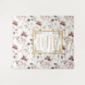 Romantische zeitlose, rosafarbene Hochzeitskulisse Wandteppich (Vorderseite (Horizontal))