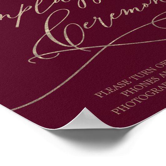 Romantische Zeremonie Burgund wählen einen Platz o Poster (Ecke)