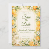 Romantische Zitrus-Hochzeit Save The Date (Vorderseite)