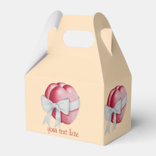 Romantische zwei rote Liebe Herz und weißer Bogen Geschenkschachtel