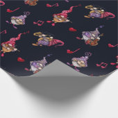 Romantische Zwergmusiker im Konzert Geschenkpapier (Ecke)