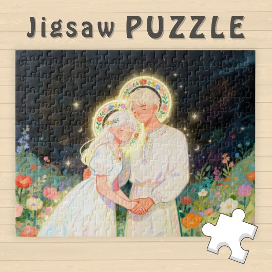 Romantische Zwillingsseele Liebe Mann und Frau Fol Puzzle