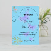 Romantische zyklische Farbe mit Herzform Folieneinladung (Stehend vorne)