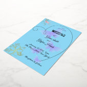 Romantische zyklische Farbe mit Herzform Folieneinladung (Gedreht)