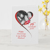 Romantischer 16. Hochzeitstag für Ehemann Karte (Gelbe Blume)