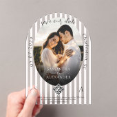 Romantischer 1-Foto-QR-Code Save the Date Acryleinladungen (Insitu (Handheld))