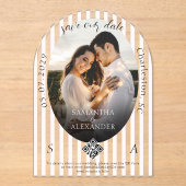 Romantischer 1-Foto-QR-Code Save the Date Acryleinladungen (Vorderseite)