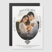 Romantischer 1-Foto-QR-Code Save the Date Magneteinladung (Vorne/Hinten)