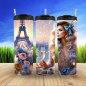 Romantischer Abend am Eiffelturm Thermosbecher