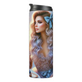 Romantischer Abend am Eiffelturm Thermosbecher (Nach rechts gedreht)