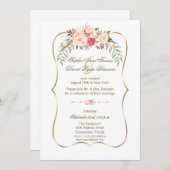 Romantischer Abend für Hochzeiten in Rosa Einladung (Vorne/Hinten)
