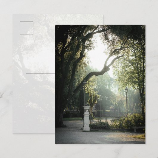 Romantischer Akademie-Parkblick, Rom Postkarte (Vorne/Hinten)
