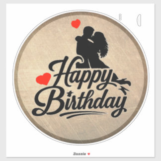 Romantischer Alles Gute zum Geburtstag Aufkleber