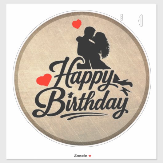 Romantischer Alles Gute zum Geburtstag Aufkleber (Blatt)